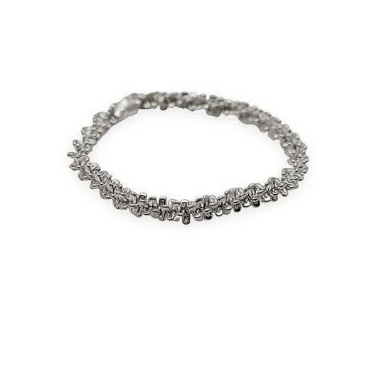 Silver-Toned Wave Band Ring