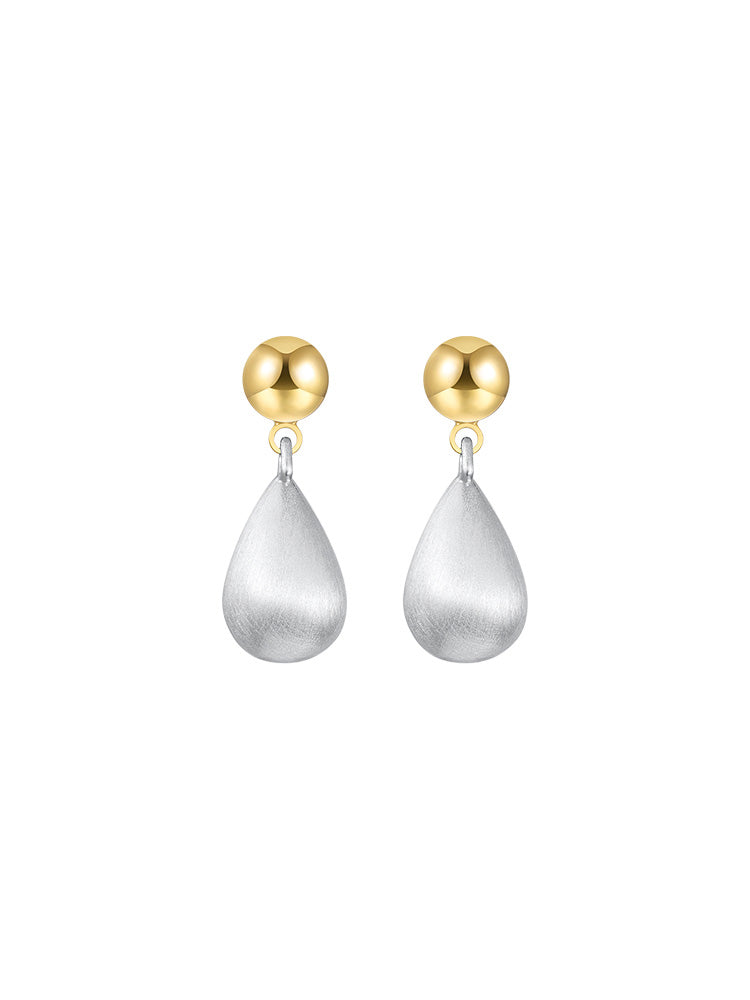 Brushed Teardrop Earrings Women - French Vintage Drop Earrings