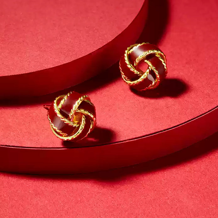 Red Knot Stud Earrings