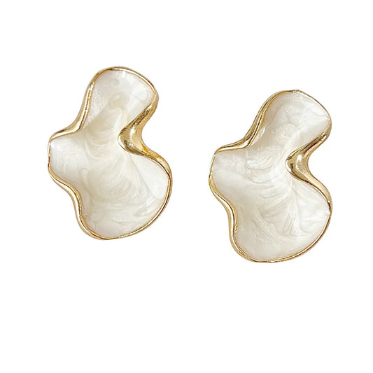 Abstract Geometric Enamel Stud Earrings