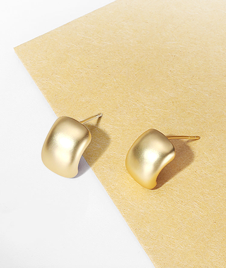 Minimalist Gold Arc Stud Earrings