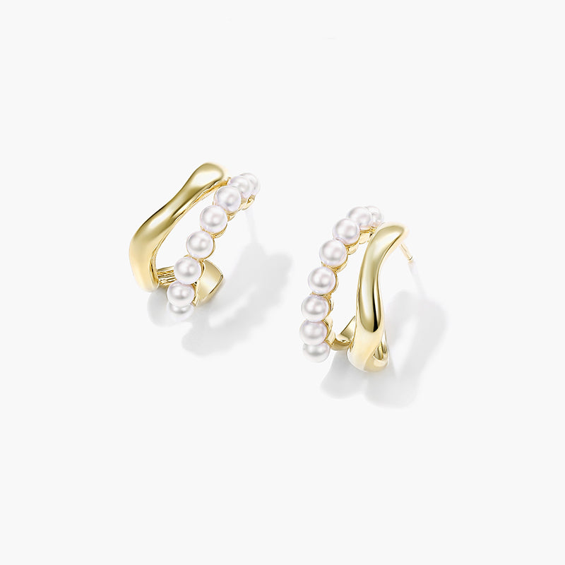 Elegant Geometric Pearl Earrings