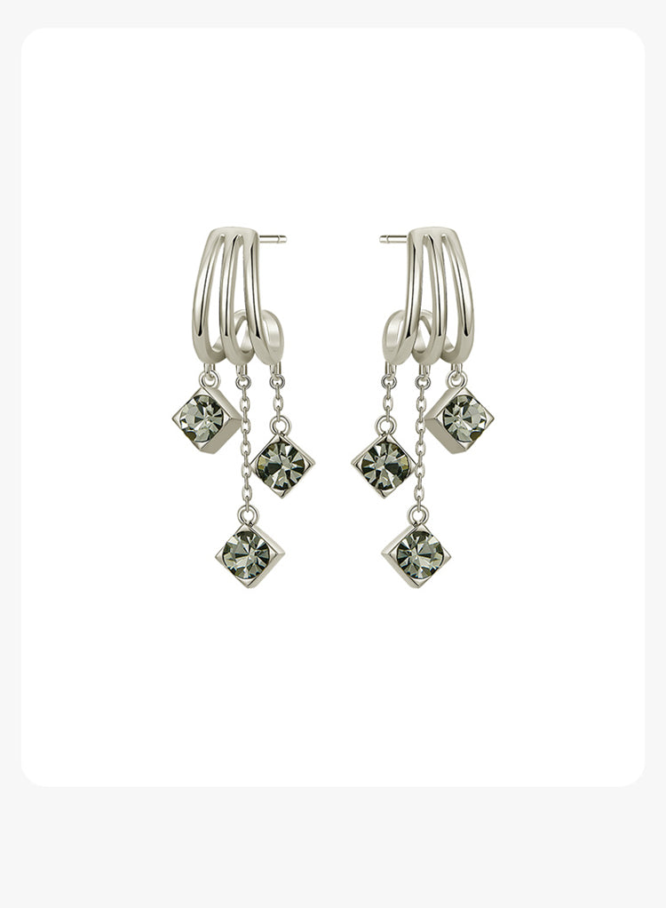 Vintage Square Tassel Earrings - Chic French-Style Drop Earrings