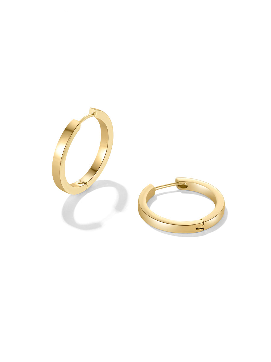 Gold-Toned Huggie Hoops - Hoop Earrings