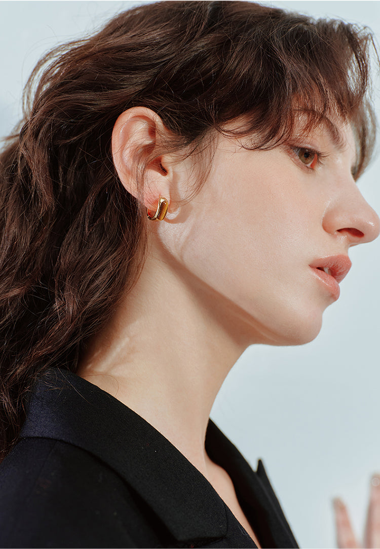 Tiger's Eye Hoop Earrings