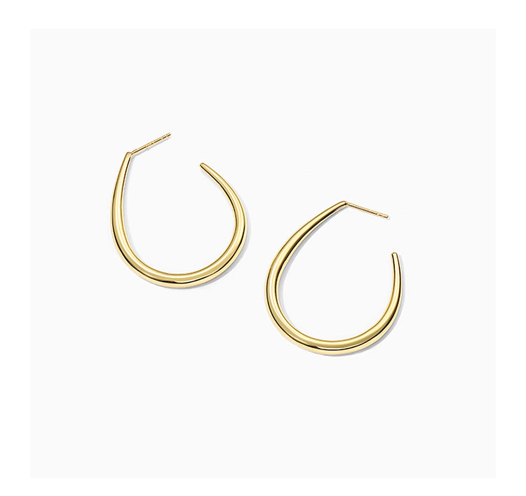 Retro C-Shape Hoop Earrings