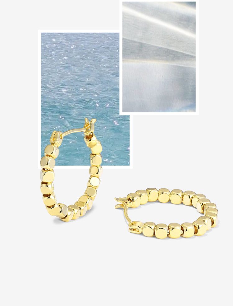 Sugar Cube Hoop Earrings - Chic French-Inspired
