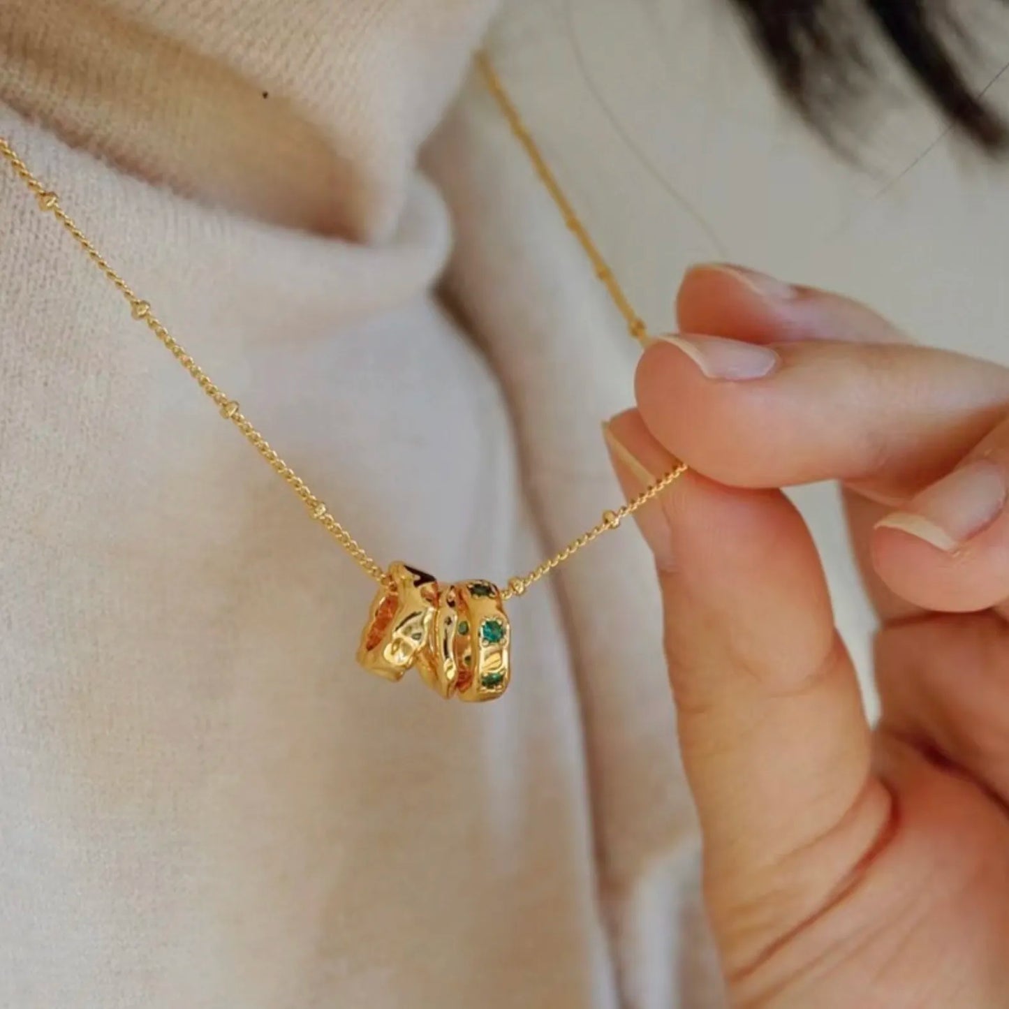 Emerald Heart Pendant Necklace
