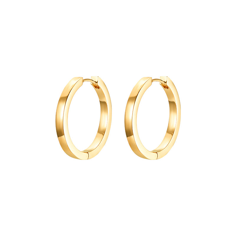 Gold-Toned Huggie Hoops - Hoop Earrings