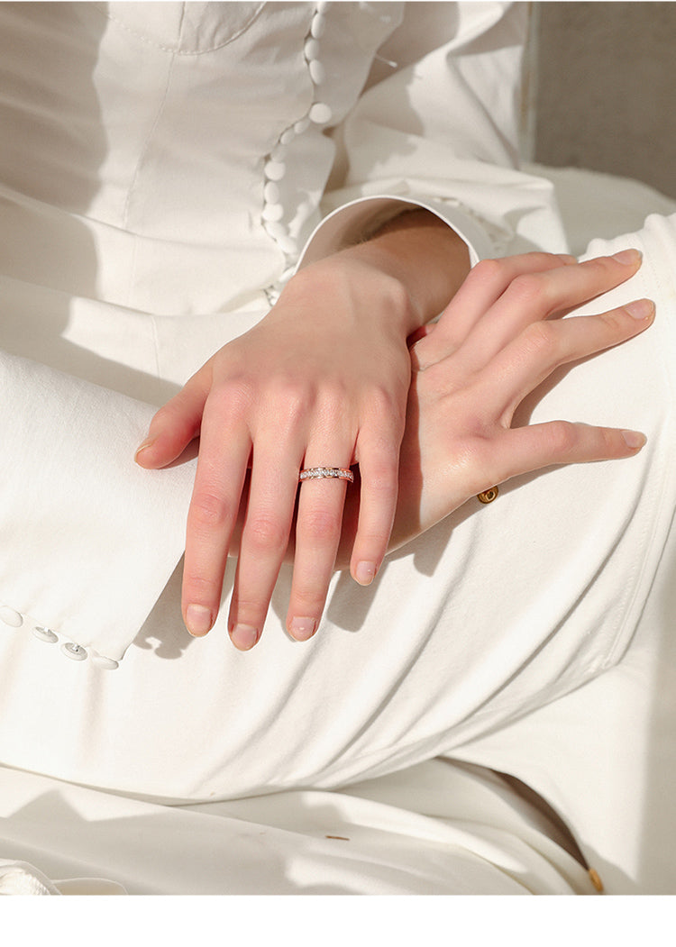Rose Gold Titanium Steel Starlight Ring for Women