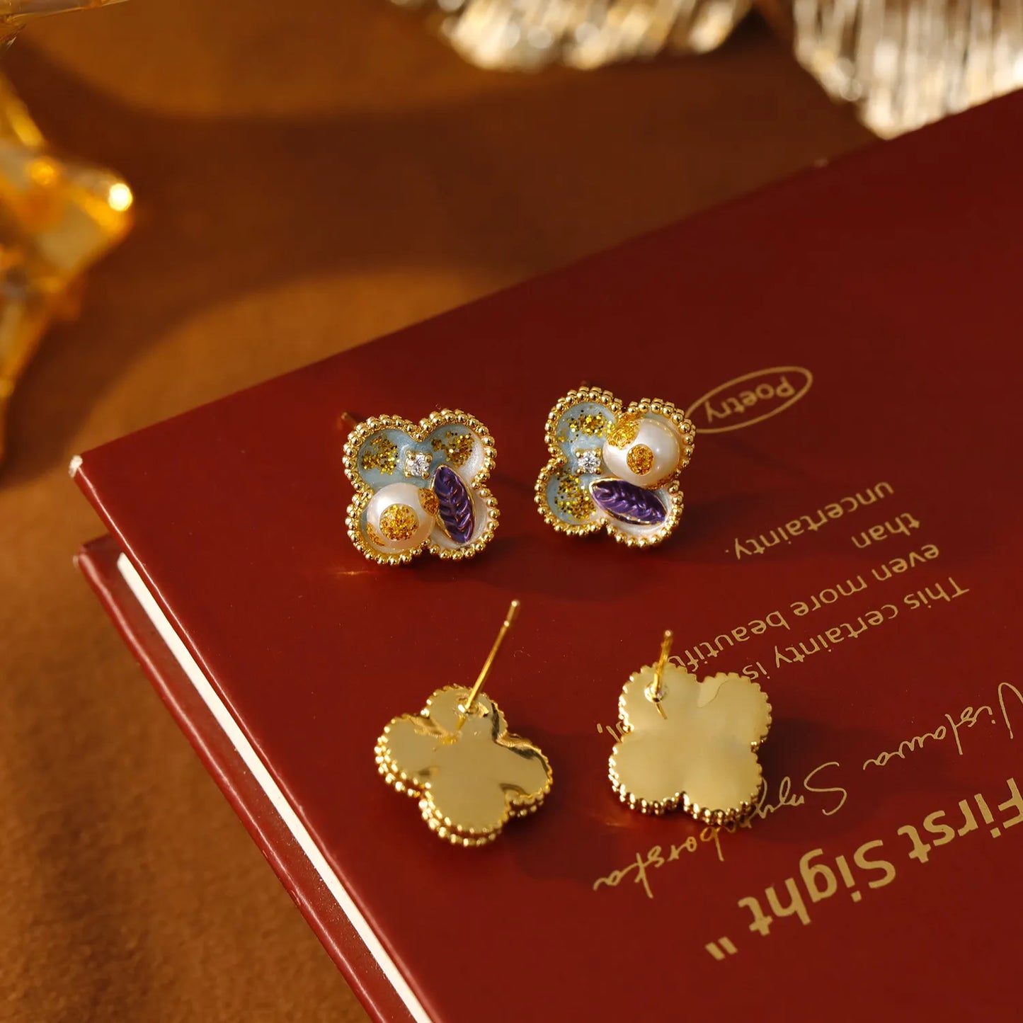 Monet Water Lily Stud Earrings