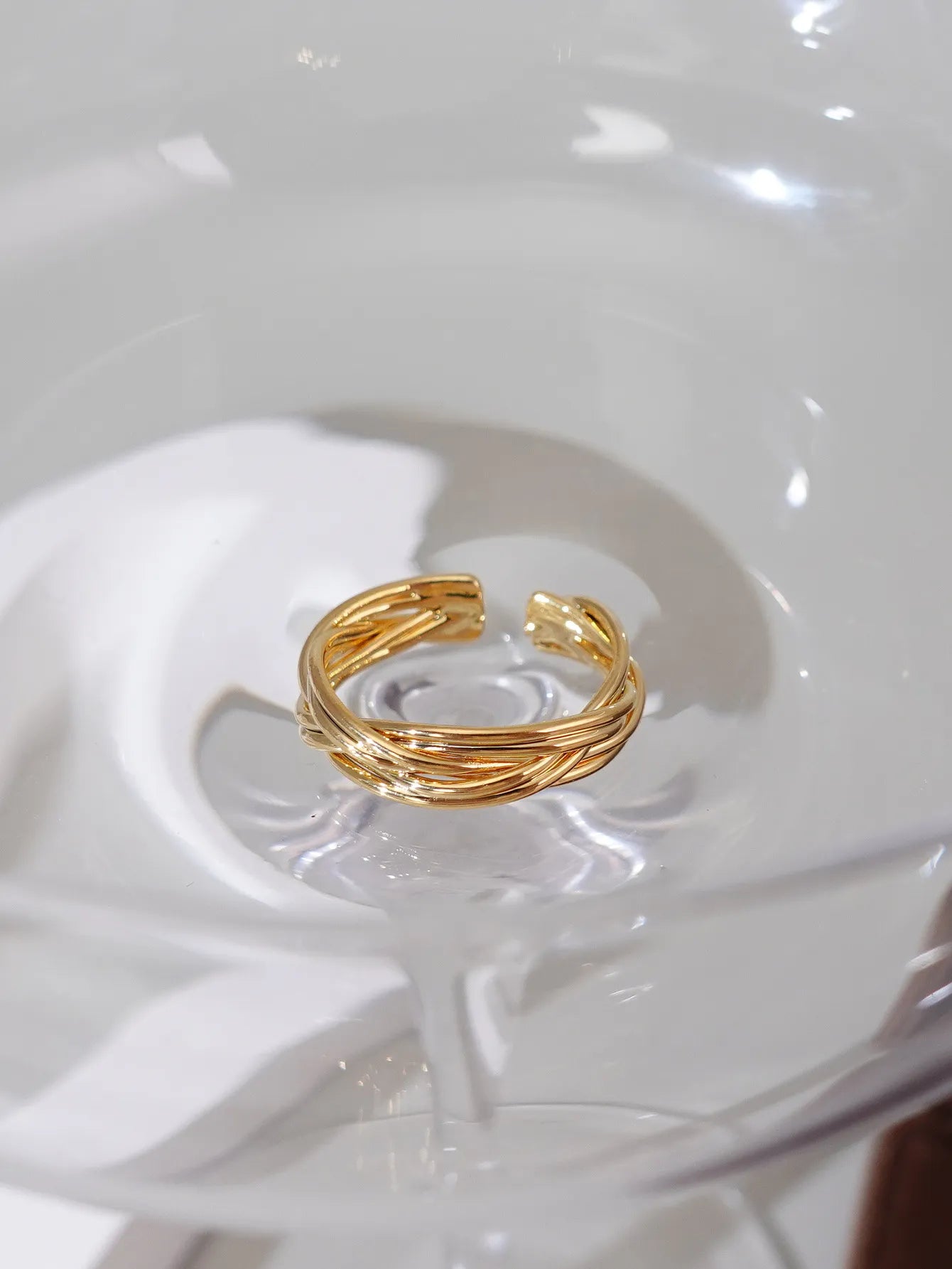 Entwine Rings Chic Gold-Tone Band