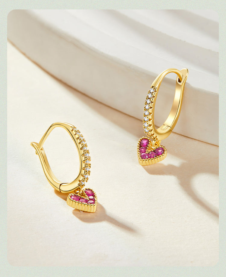 Heart Drop Earrings - Chic Gold-Tone Jewelry