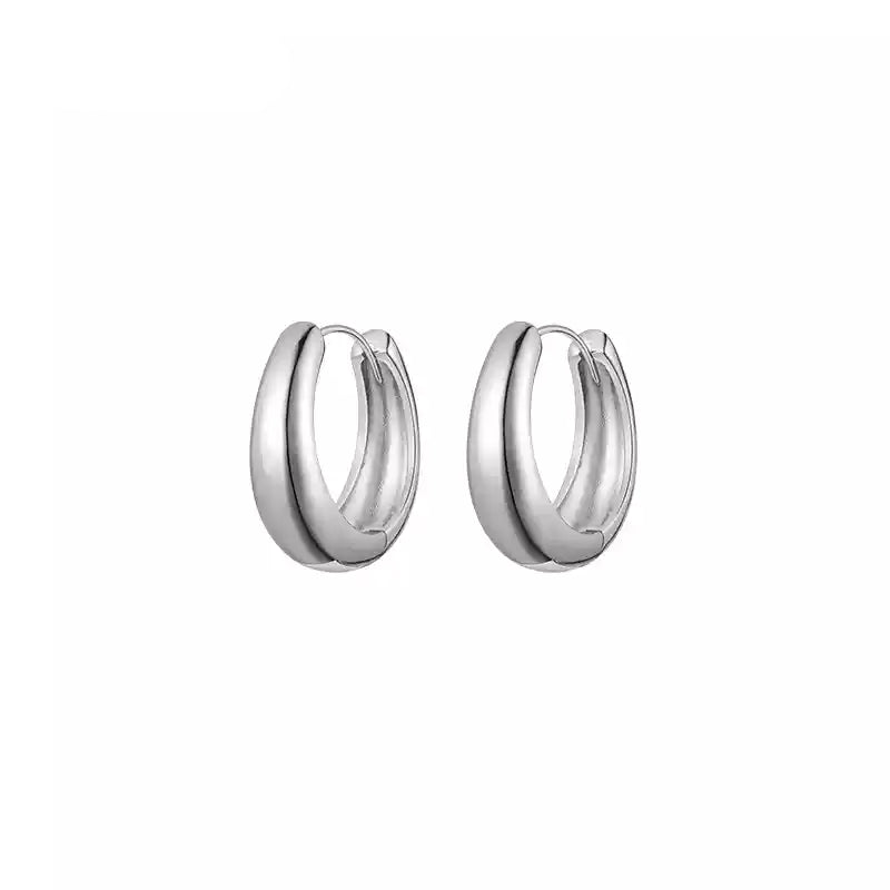 Silver Circle Hoop Earrings - Delicate and Chic