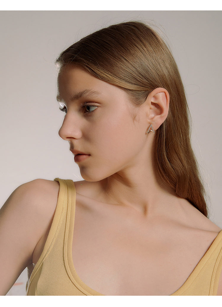 Geometric Heart Stud Earrings