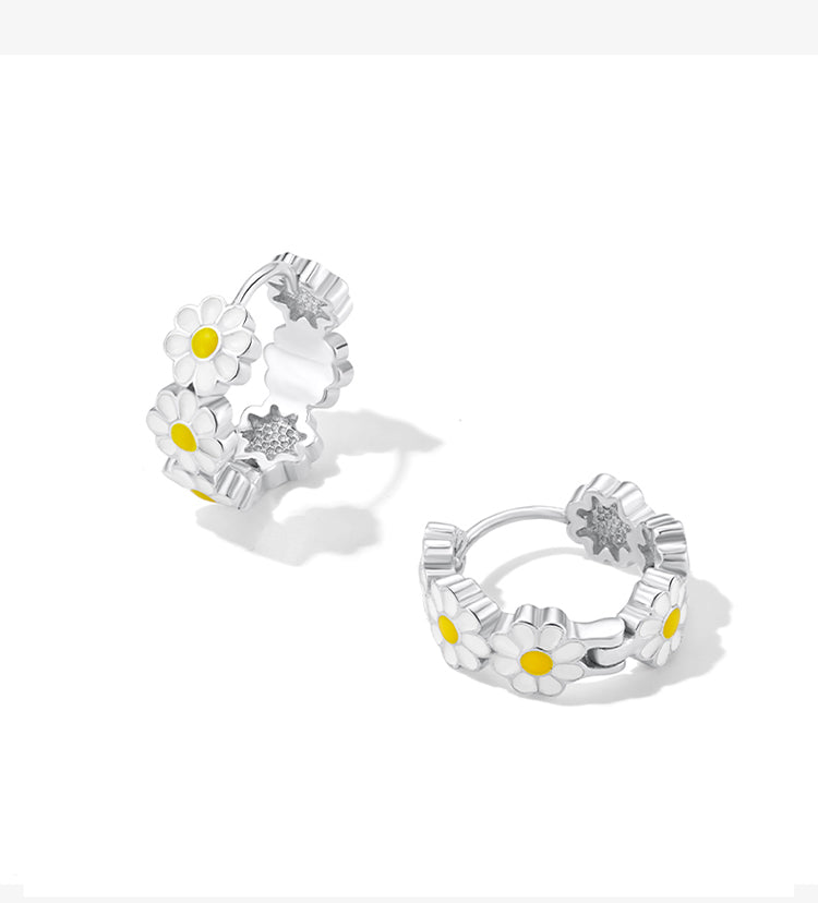 Daisy Hoop Earrings