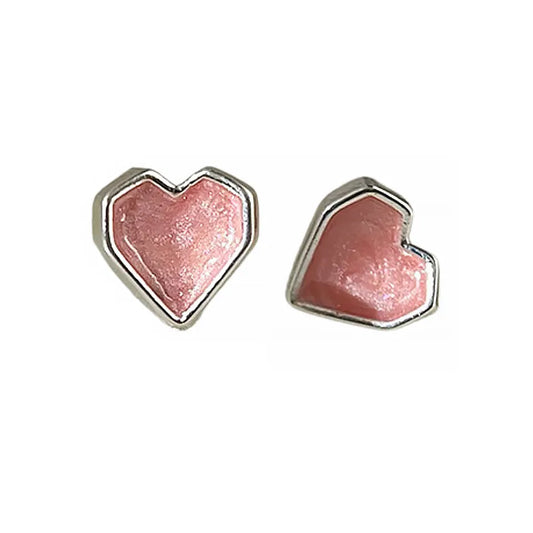 Mini Pink Heart Stud Earrings