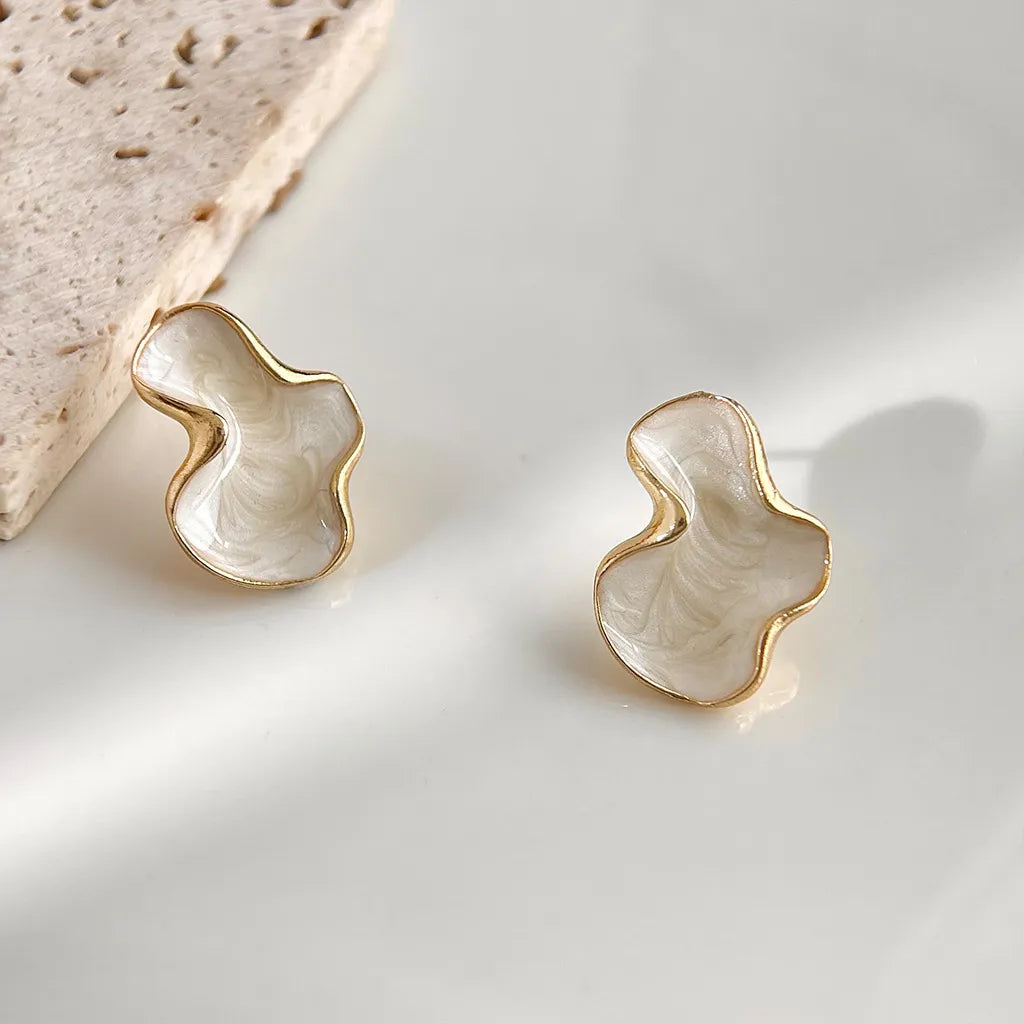 Abstract Geometric Enamel Stud Earrings