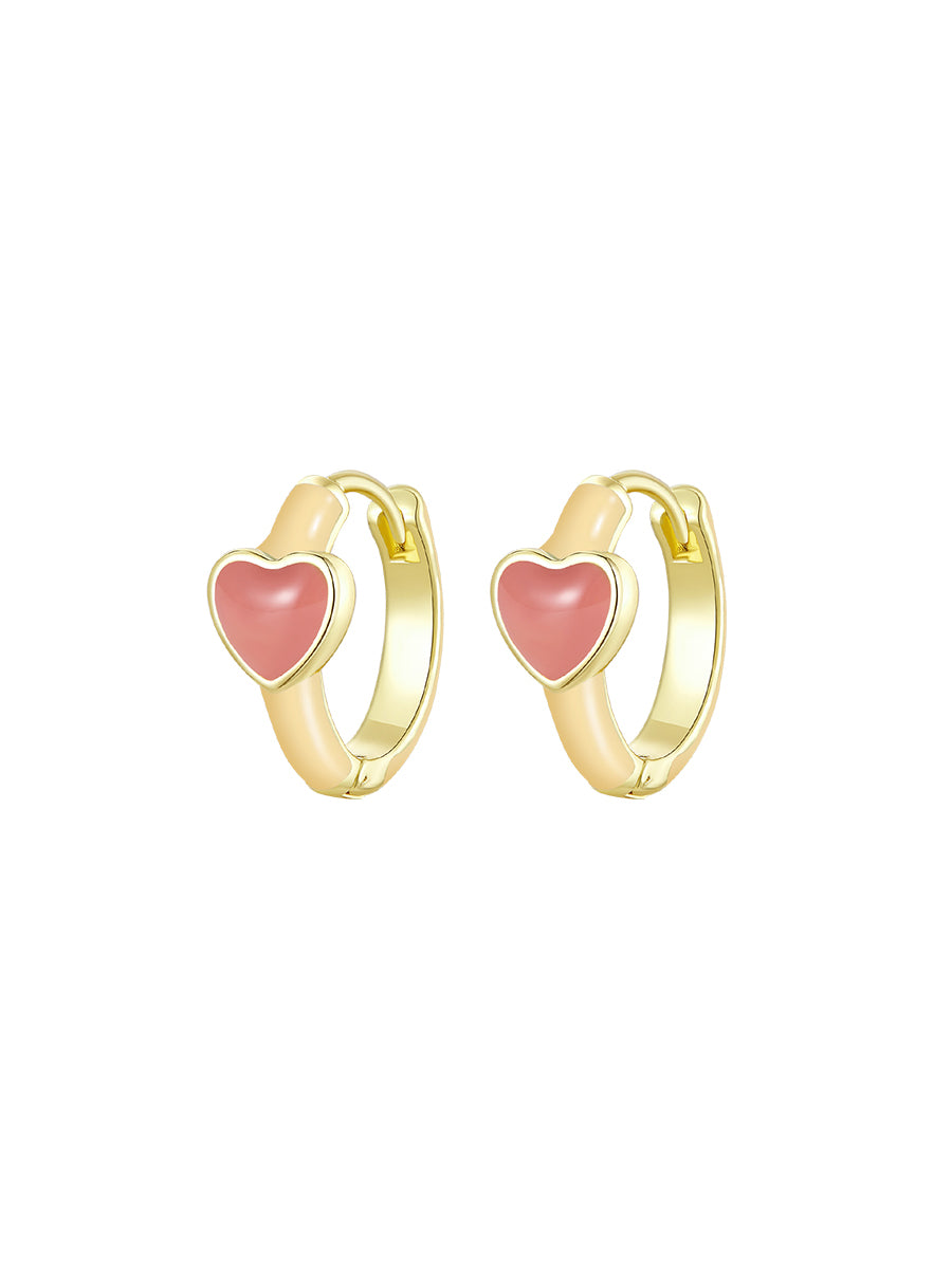 Enamel Heart Earrings