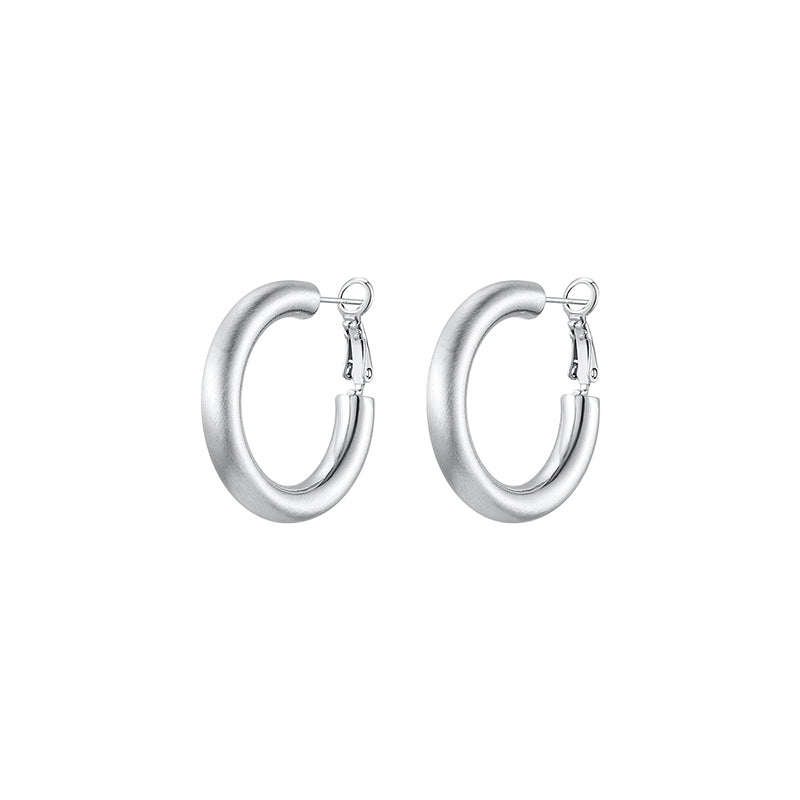 Brushed Hoop Earrings