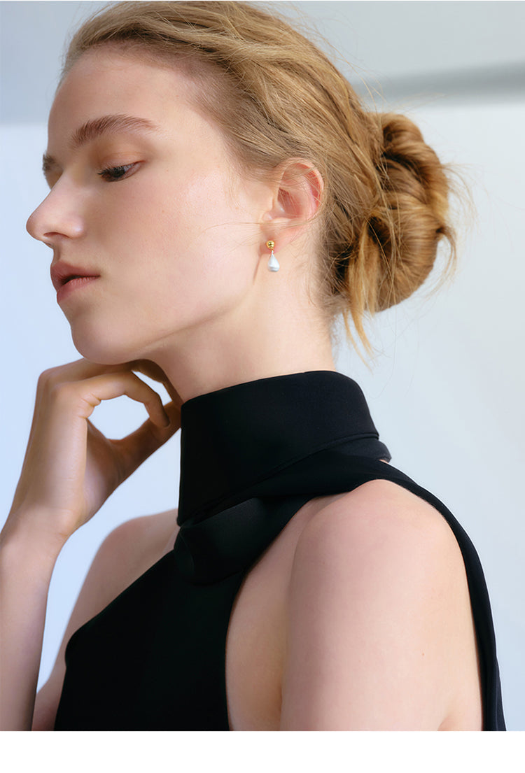 Brushed Teardrop Earrings Women - French Vintage Drop Earrings