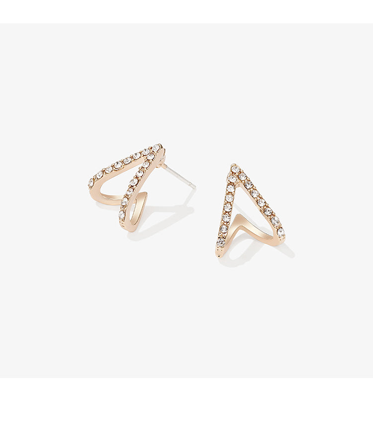 Geometric Heart Stud Earrings