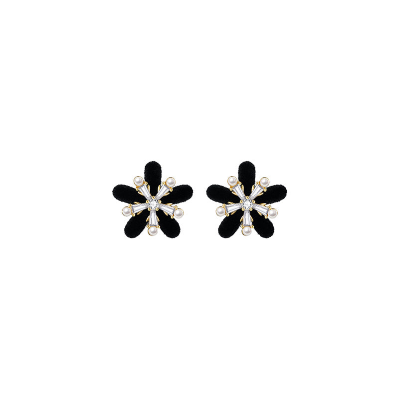 Retro Velvet Snowflake Earrings