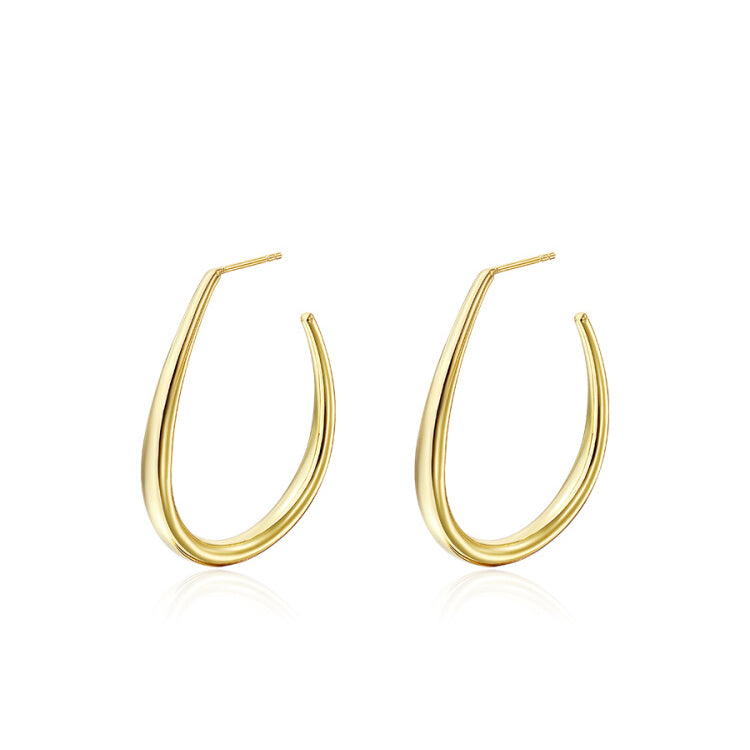 Retro C-Shape Hoop Earrings