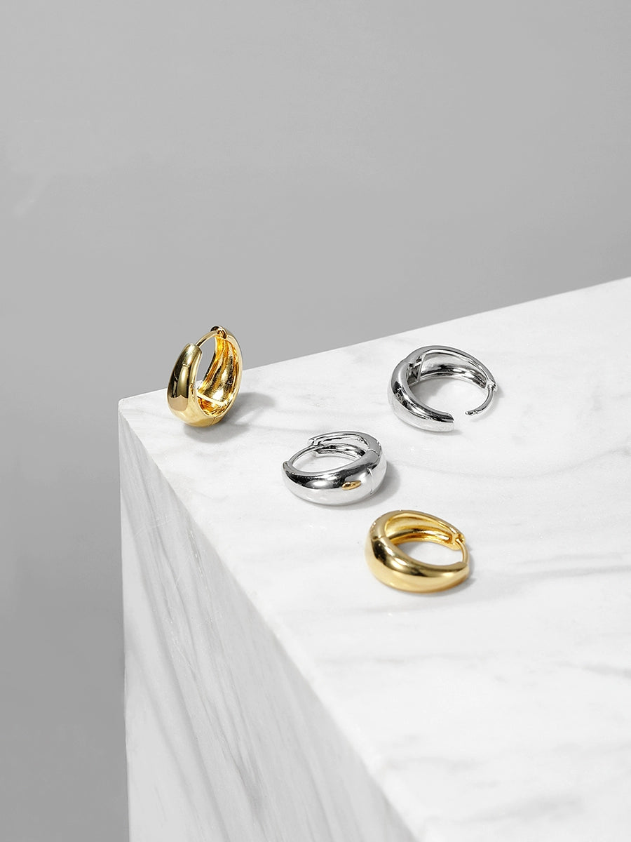 Silver Circle Hoop Earrings - Delicate and Chic