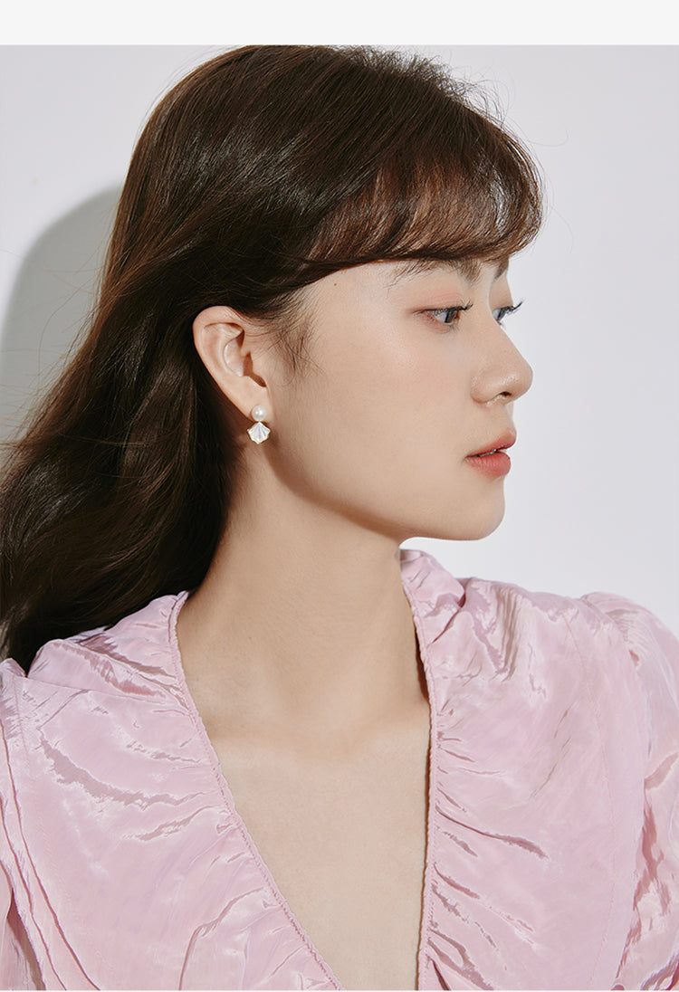 Shell Pearl Drop Earrings - Delicate and Luxe