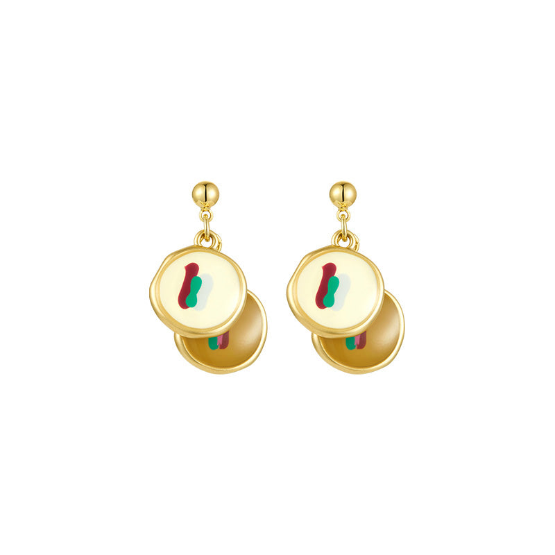 Enamel Drop Earrings - Retro Glamour with 925 Silver Posts