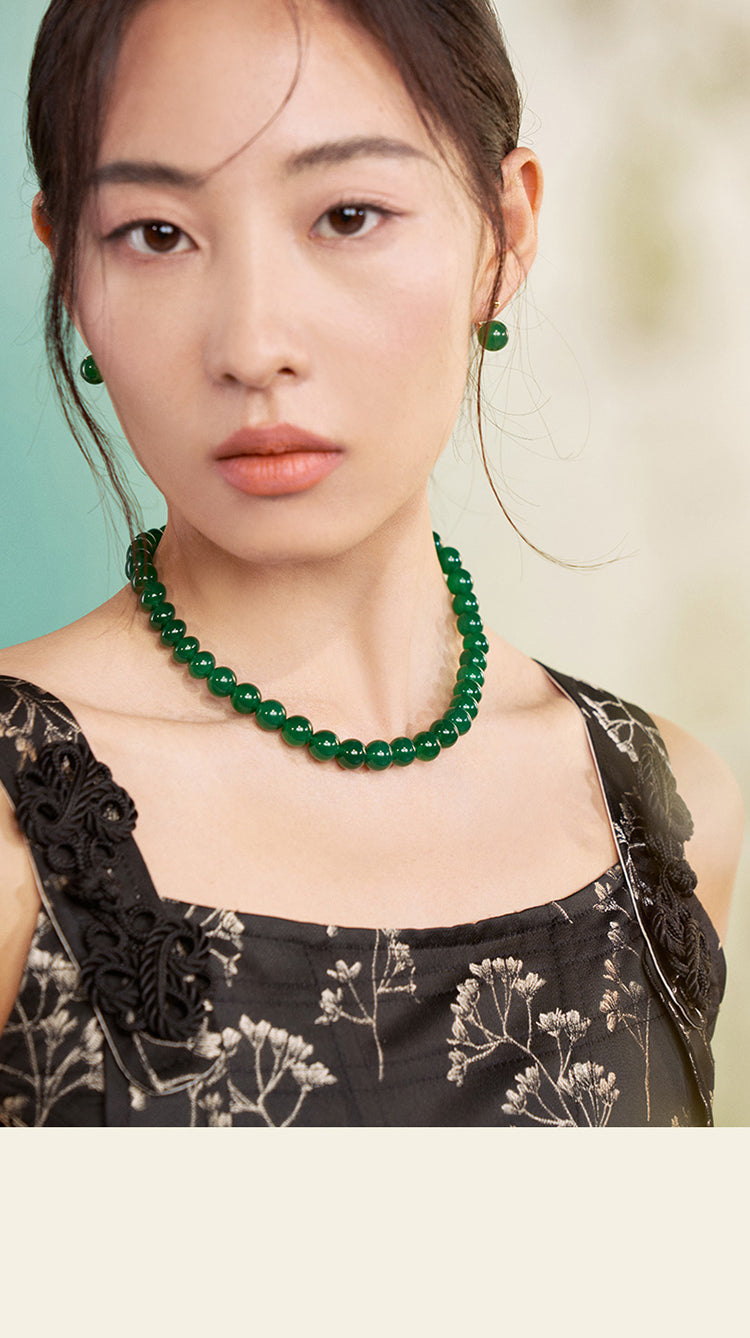 Vintage Green Agate Earrings