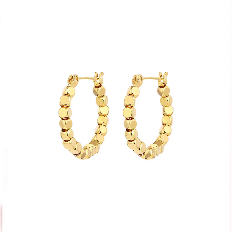 Sugar Cube Hoop Earrings - Chic French-Inspired