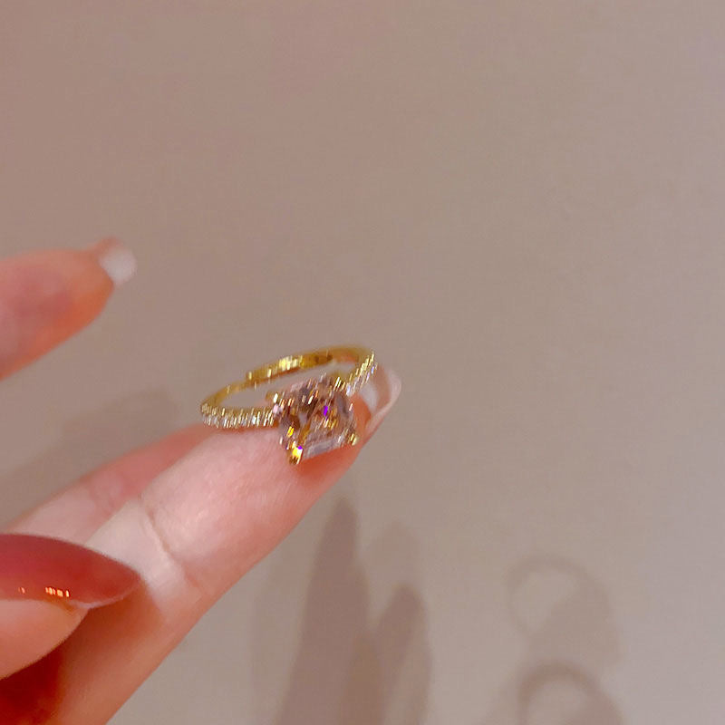 Pink Sugar Zircon Cubic Gemstone Ring