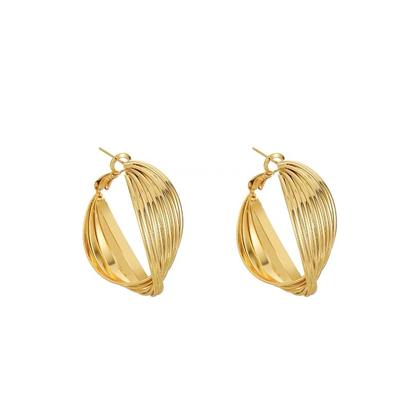 Gold Luxury Retro Hoop Earrings