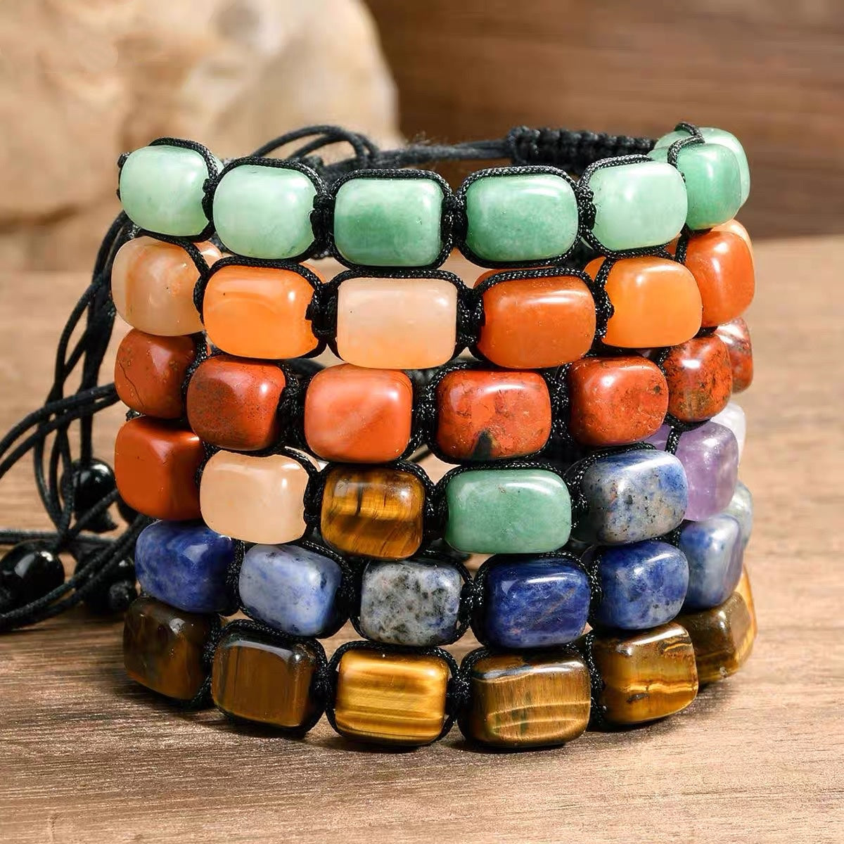 Vibrant Natural Stone Crystal Beaded Bracelet