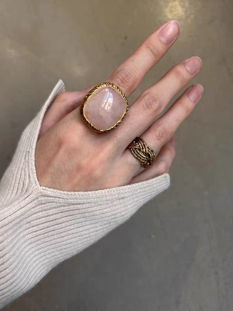 Pink Crystal Gemstone Ring