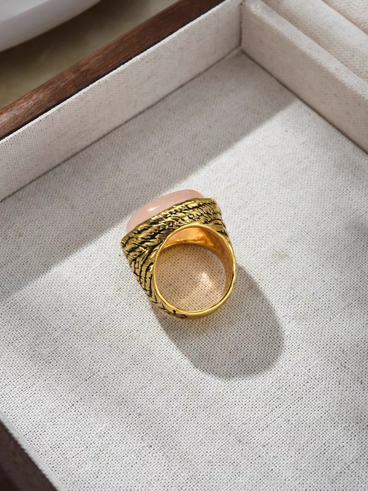 Pink Crystal Gemstone Ring