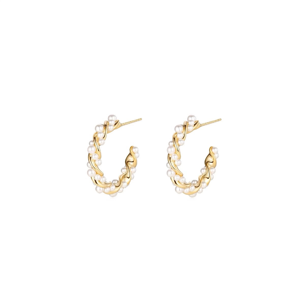 Luxury Pearl Hoop Earrings