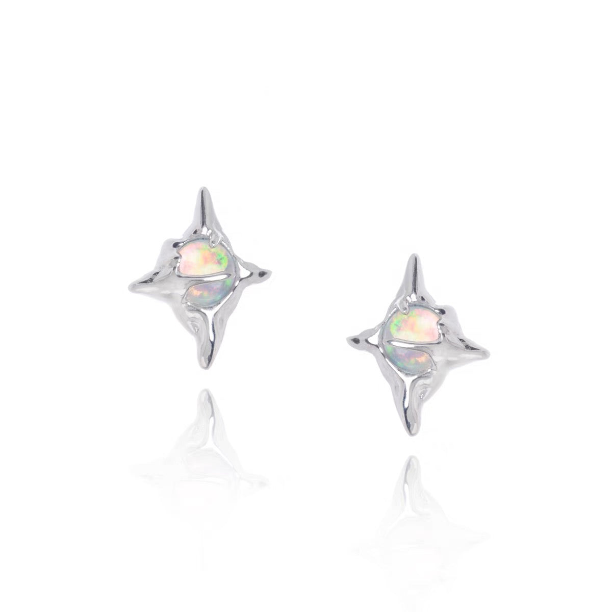 Opal Star Earrings