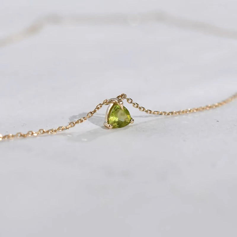 Peridot Colored Gemstone Collar Necklace