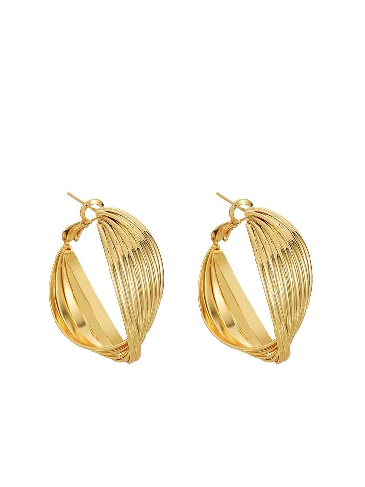 Gold Luxury Retro Hoop Earrings