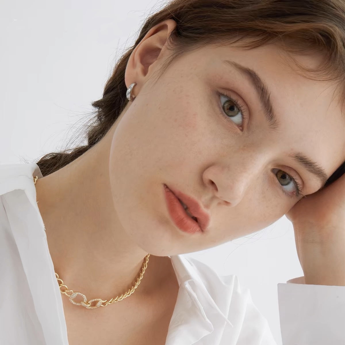 Minimalist Bean Stud Earrings