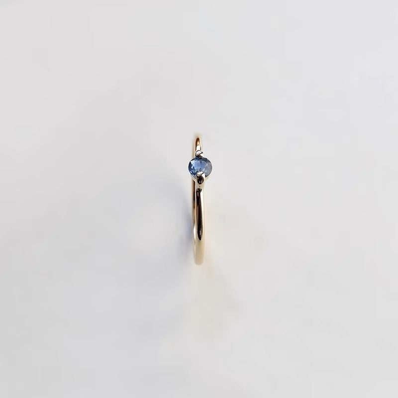 18K Gold-Plated Blue Sapphire Ring