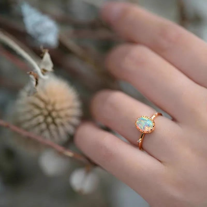 Aurora Opal Gold-Plated Ring