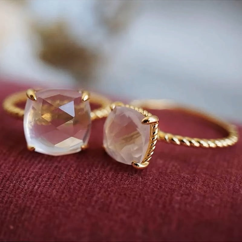 Pink Quartz S925 Sterling Silver Ring
