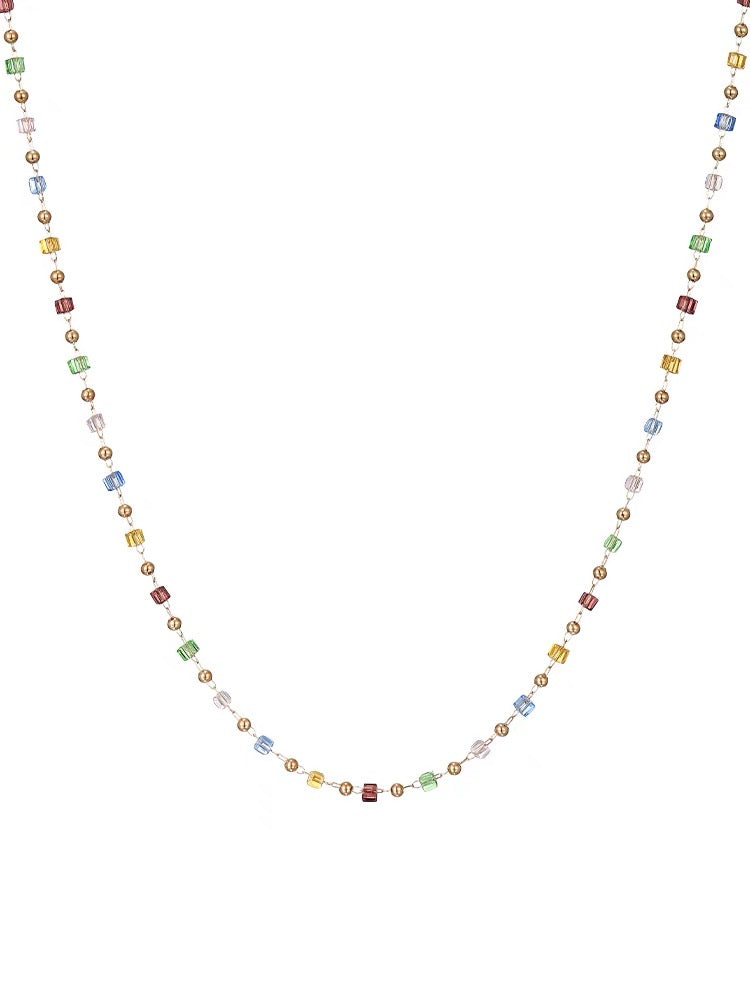Colorful Dopamine Crystal Beaded Necklace