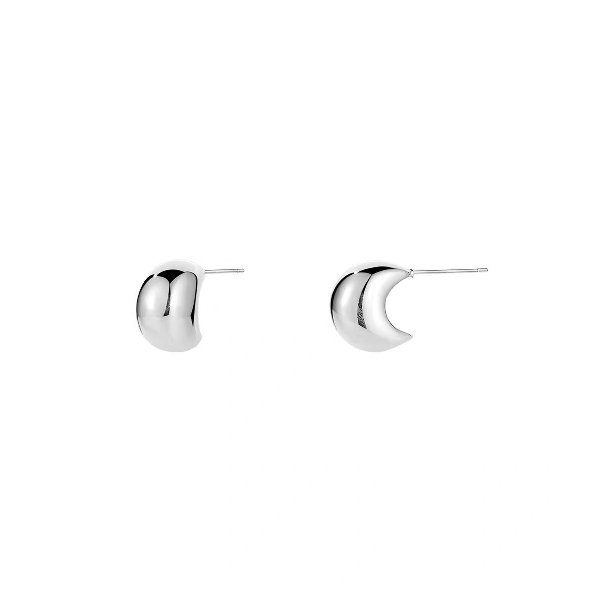 Minimalist Bean Stud Earrings