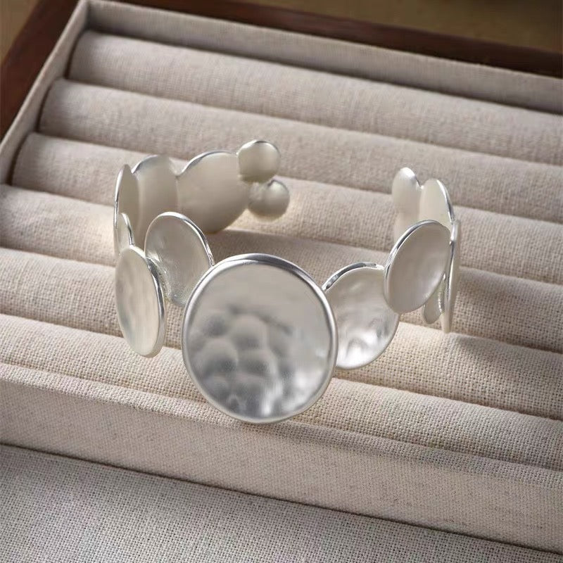 Irregular White Ceramic Bangle Bracelet Set