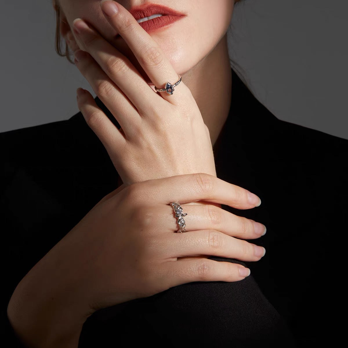 Purple Square Zircon Ring